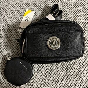Christian Lacroix Black Mini Zip Bag NWT
